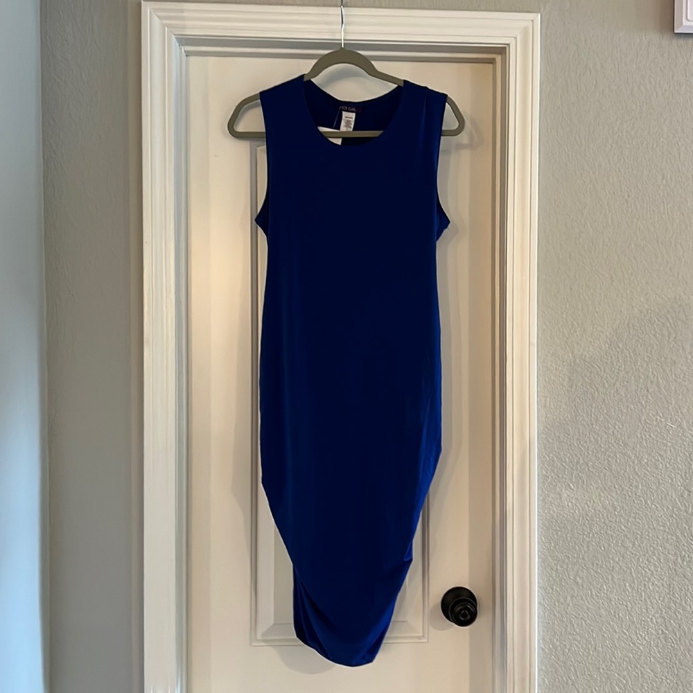 Blue maternity sleeveless dress